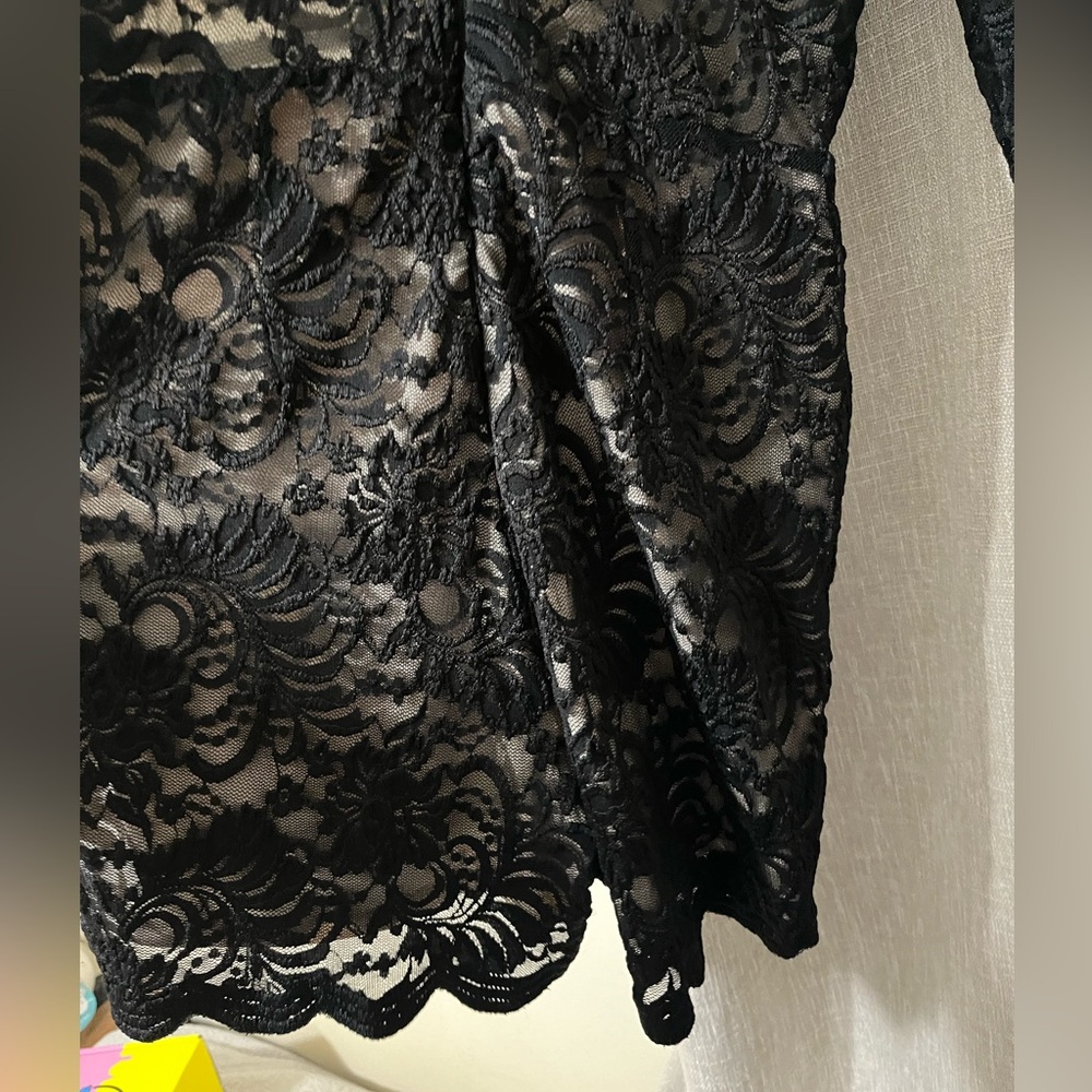 SEXY Bebe Black Lace Romper 10 - Picture 8 of 12